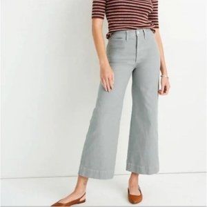 Madewell Slim Emmett Wide Leg Crop Pant Size 37/ 22 Dusty Pool